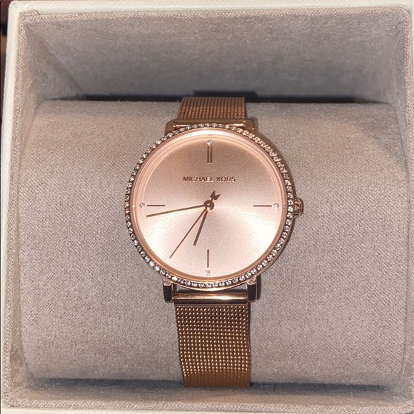 Rose Gold-Tone Stainless Steel Mesh Bracelet watch